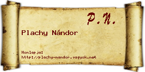 Plachy Nándor névjegykártya