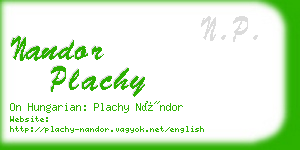 nandor plachy business card